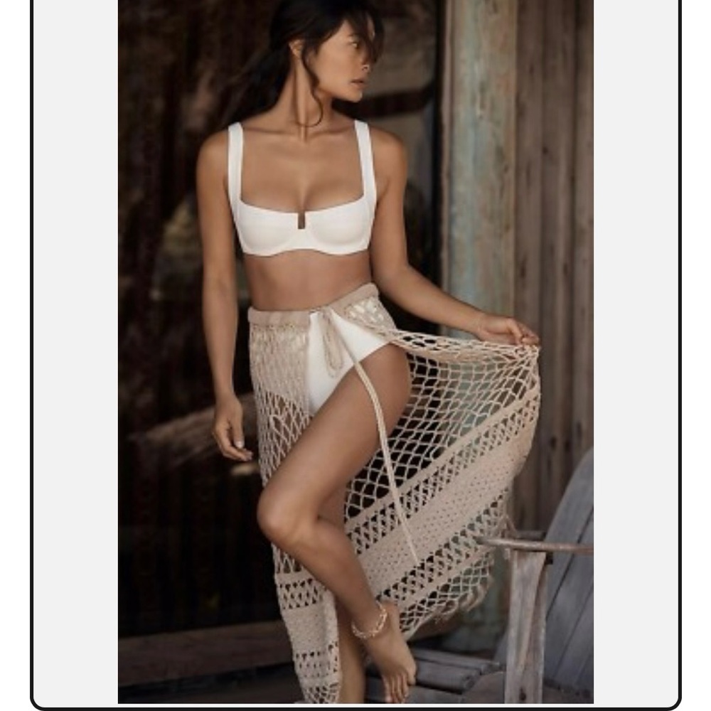Anthropologie Crochet Beach Wrap Skirt